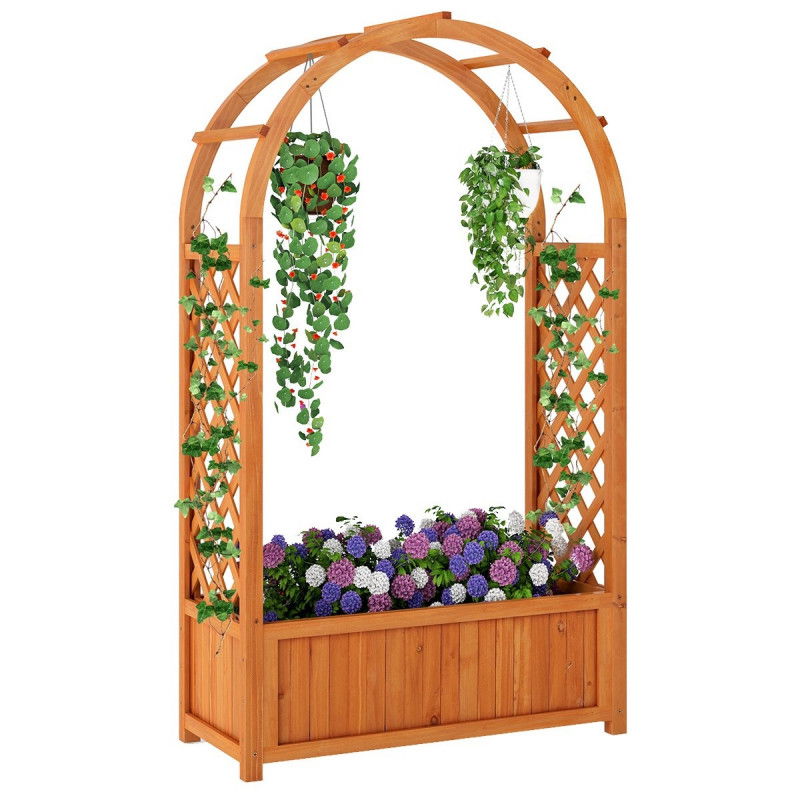 Hochbeet mit Spalier und gewölbtem Dach – 83 x 36 x 146 cm