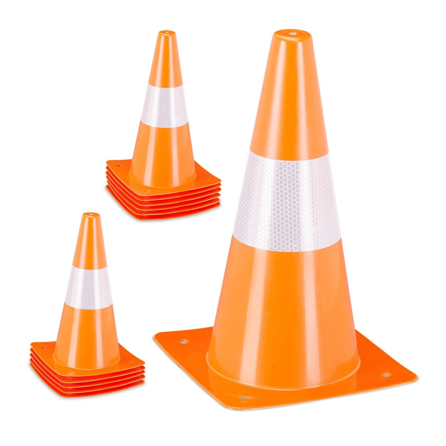 Cônes de sécurité réfléchissants – Lot de 12, grands et polyvalents