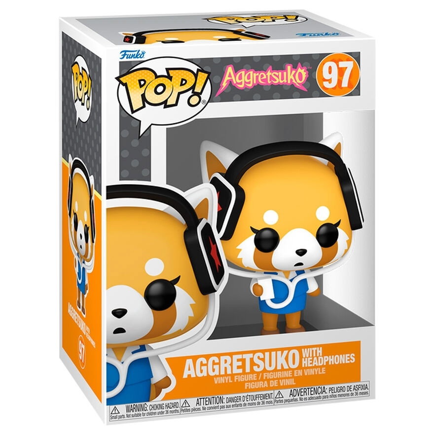 Figurine Aggretsuko avec casque audio, jouet d'anime à collectionner
