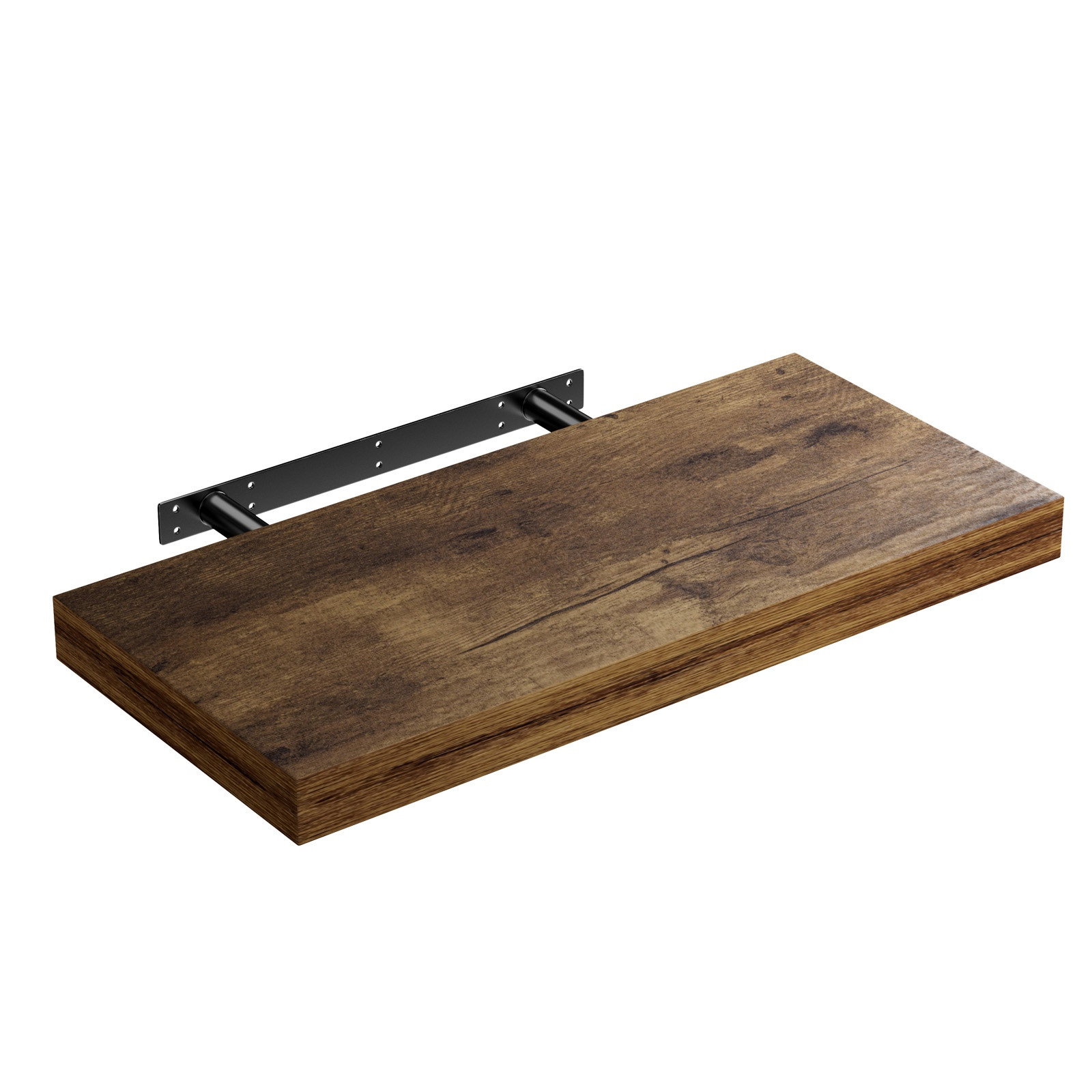 Mensola sospesa in rovere scuro 50 cm – Mensola da parete moderna, capacità 15 kg