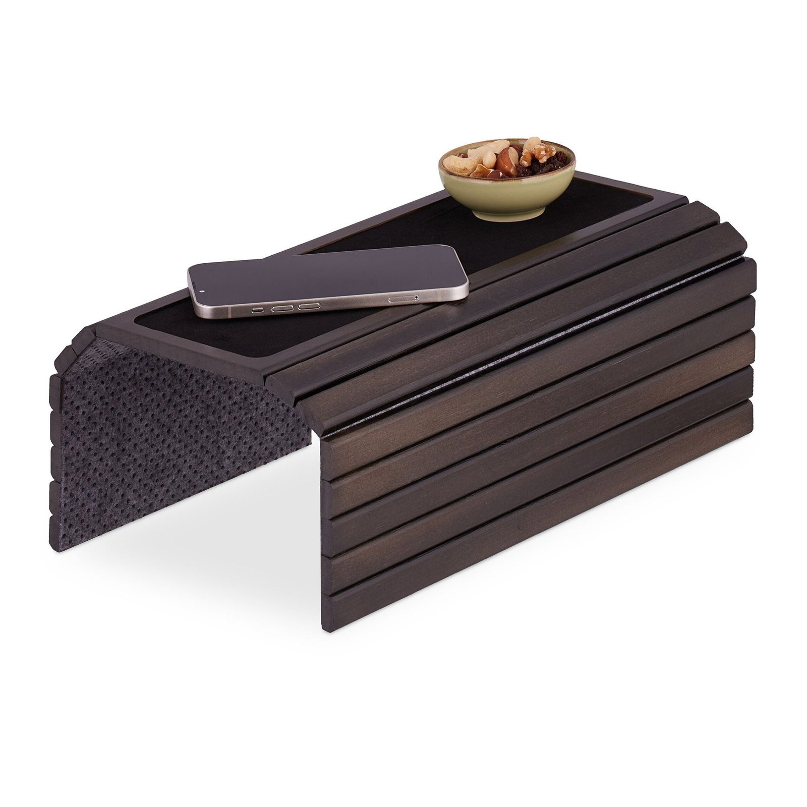 Plateau de canapé en bambou marron foncé