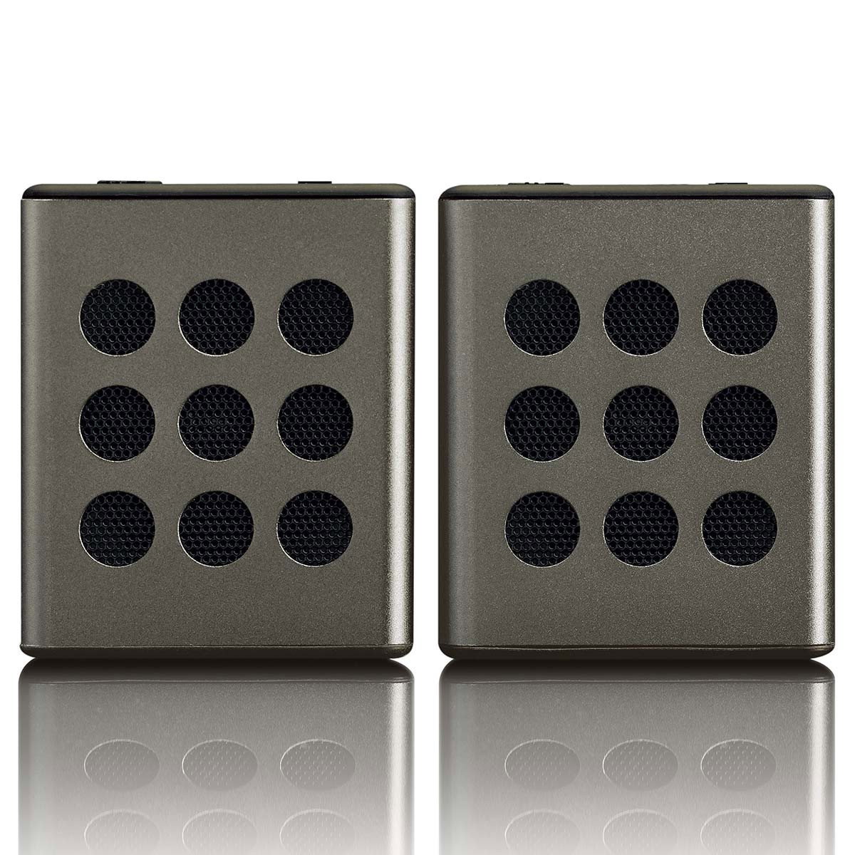 Bluetooth-Stereo-Lautsprecherset, 8 Stunden Wiedergabezeit, Grau