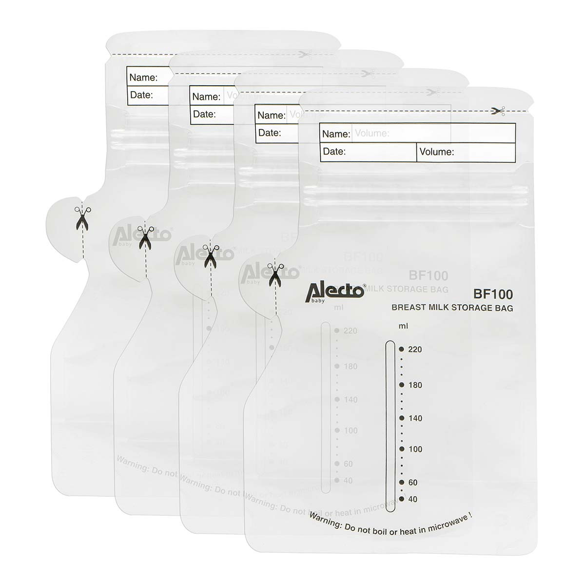 Sachets de conservation du lait maternel, 220 ml, paquet de 100, étanches