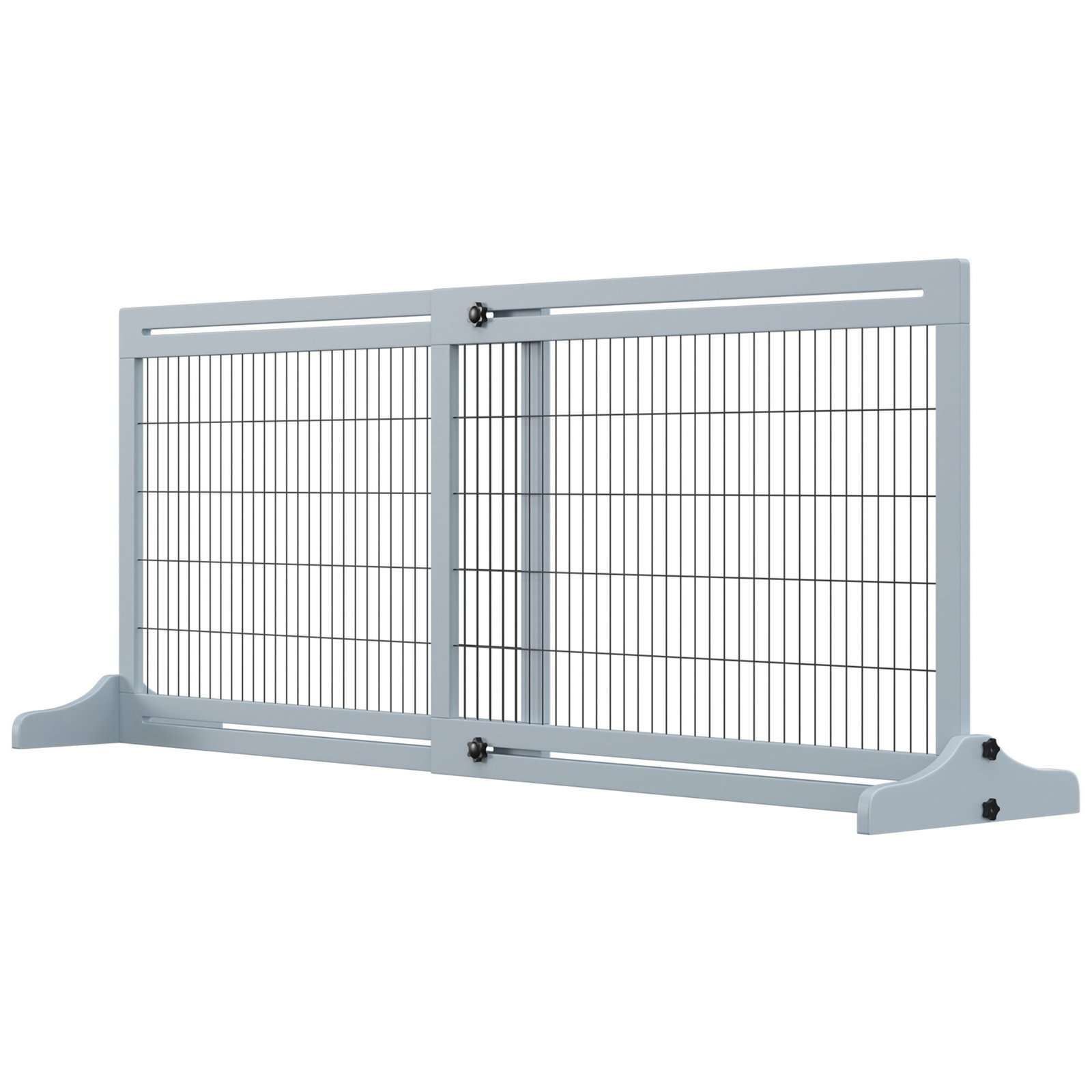 Barrière de sécurité réglable pour chien – 180 cm, grise et noire