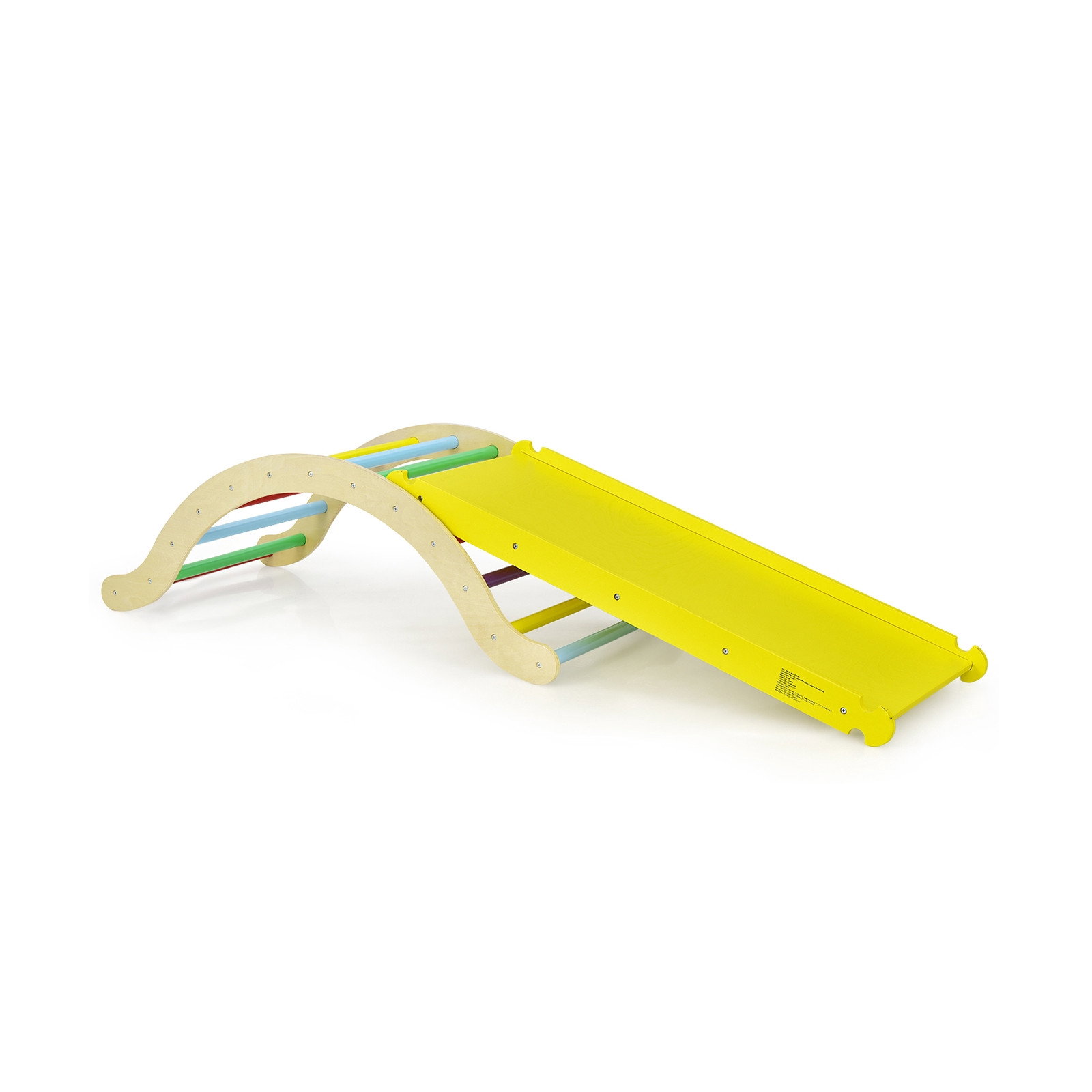 Ensemble d'escalade en bois 3 en 1 pour enfants : arche, rampe, tapis