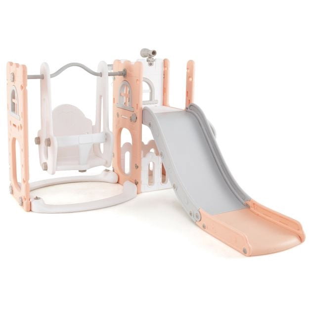 Balançoire et toboggan pour tout-petits, 7 en 1, en forme de L, pour l'intérieur