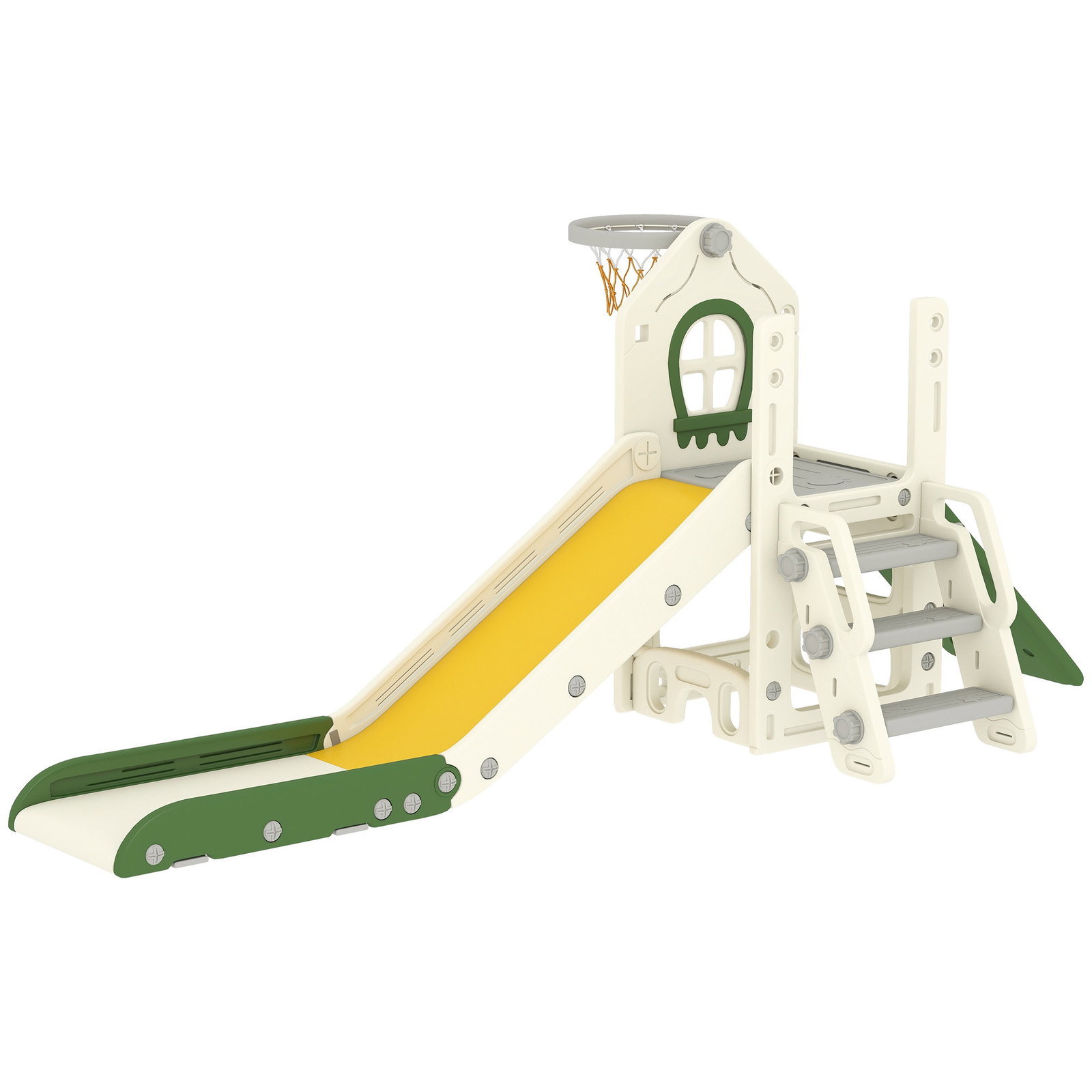 Ensemble de toboggan pour tout-petits, pliable 5 en 1 avec cerceau, 1 à 3 ans