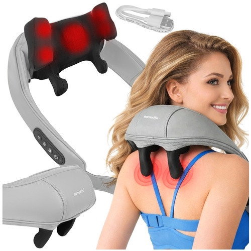 Kabelloses Shiatsu-Nackenmassagegerät mit Heizfunktion und USB-C-Anschluss