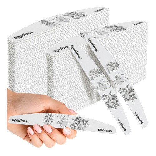 Limes à ongles 100/180, forme bateau fine, lot de 100