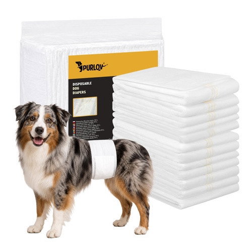 Couches pour chiens ML, paquet de 12, absorbantes, 46-60 cm