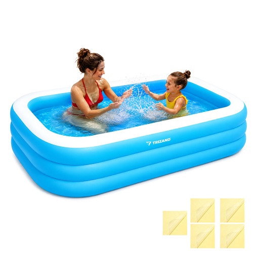 Piscine gonflable rectangulaire 185 x 130 x 50 cm – PVC bleu