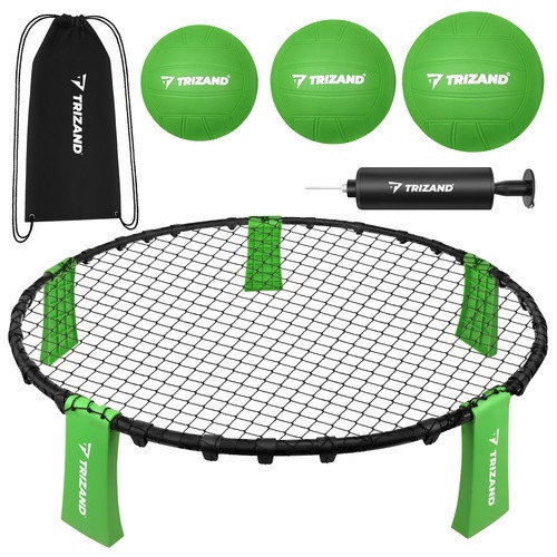 Mini-Volleyball-Rundnetz-Set – 90 cm Netz, 3 Bälle, Pumpe