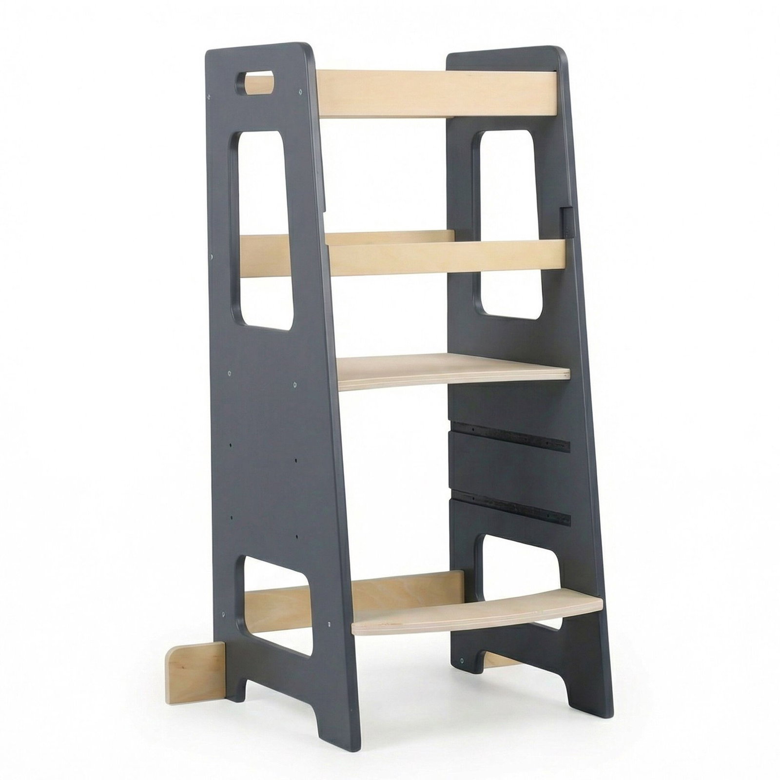 Tour d'apprentissage réglable en hauteur pour tout-petits – Anthracite, Bois