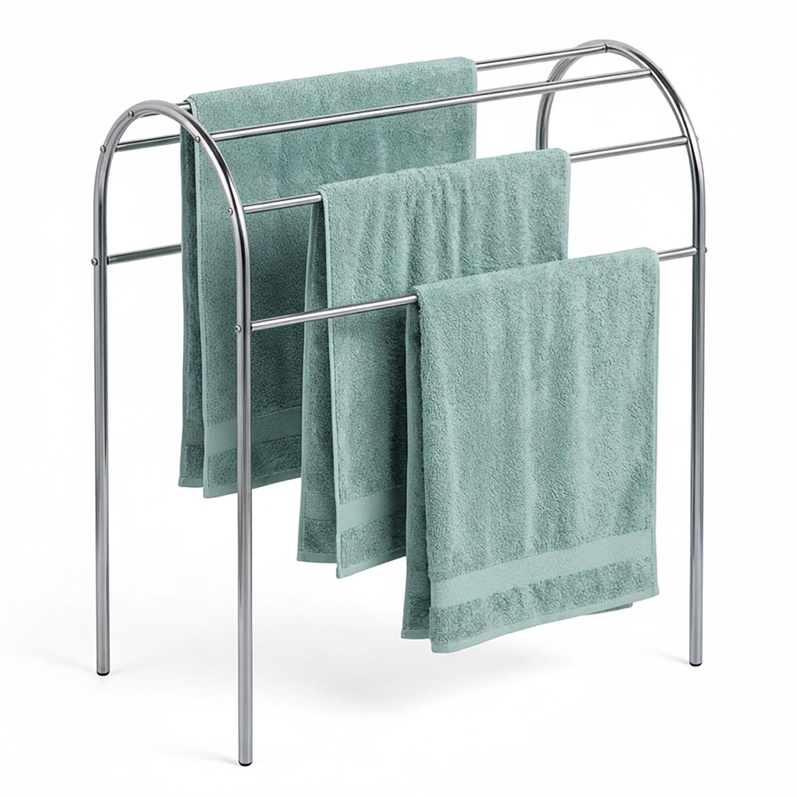 Porte-serviettes autoportant, 6 barres, acier inoxydable