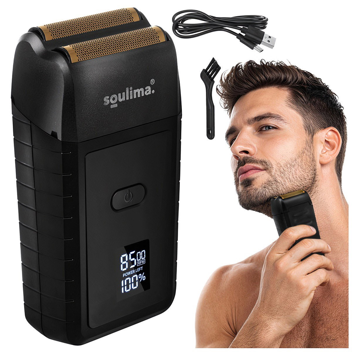 Rasoir à barbe Soulima avec écran LED
