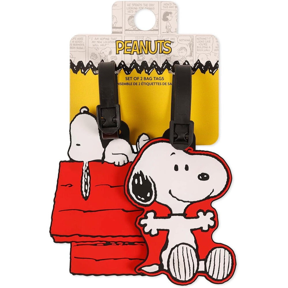 Étiquettes à bagages Snoopy Peanuts (lot de 2)