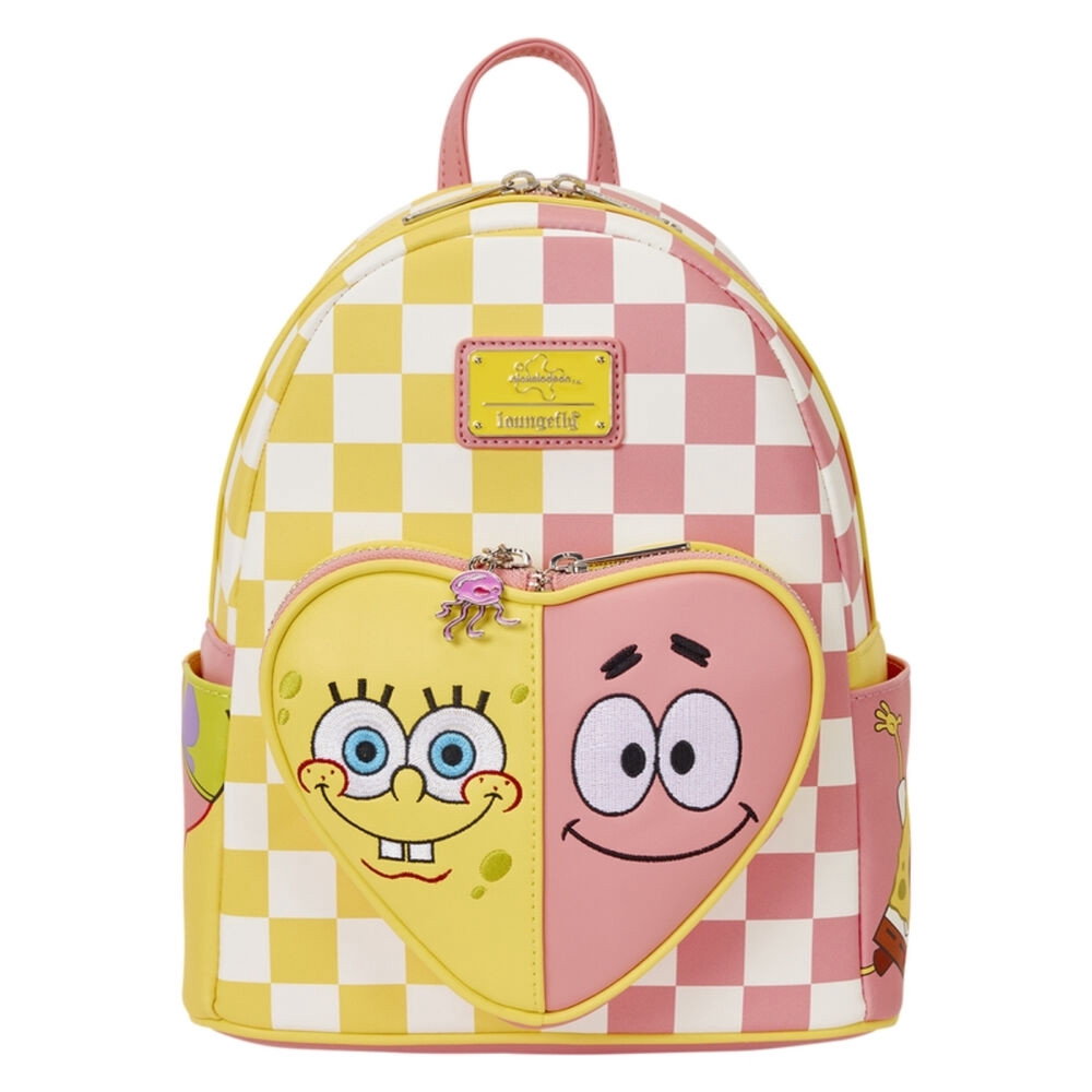 Sac à dos à carreaux Loungefly Bob l'éponge et Patrick l'étoile de mer, 26 cm