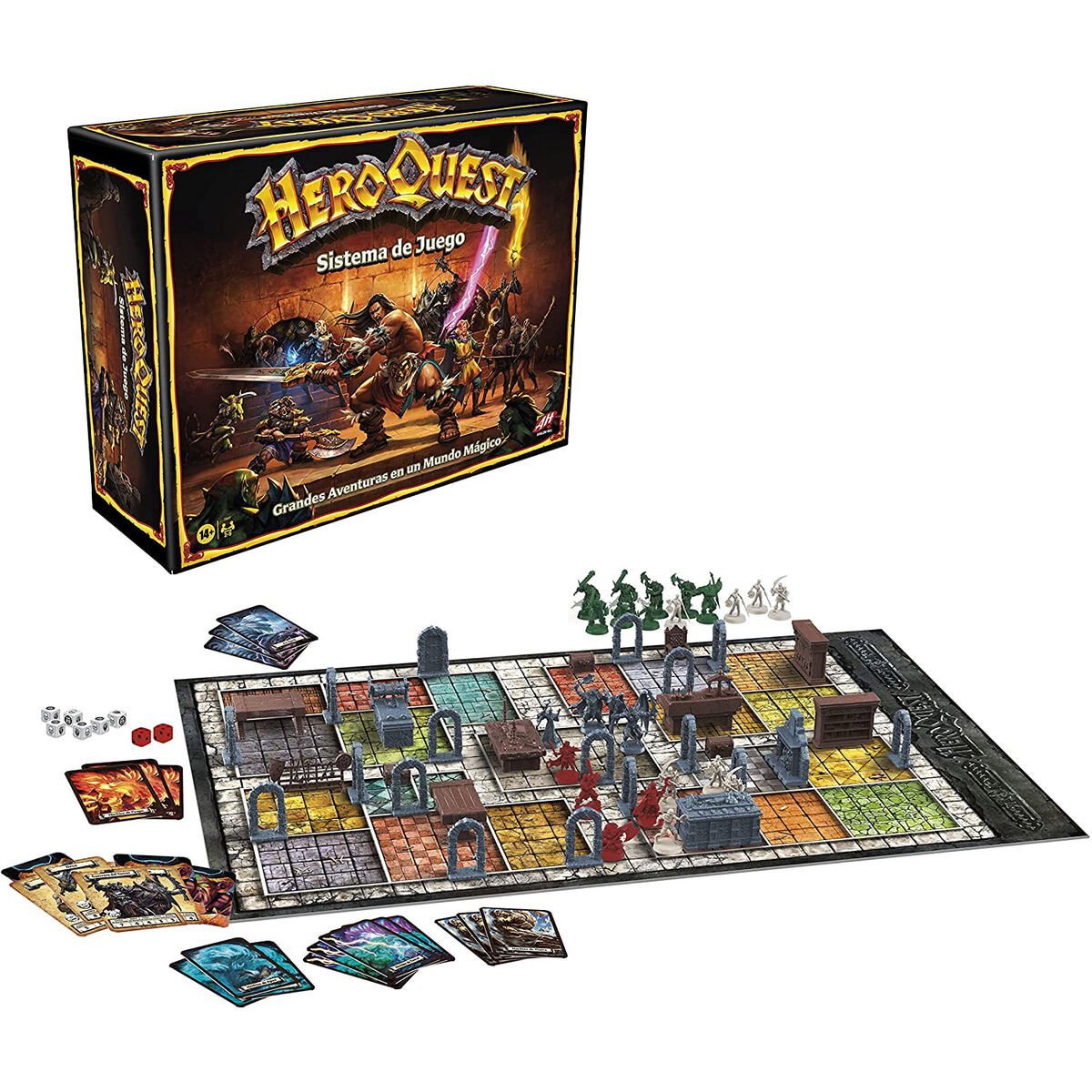 Spanisches Avalon Hill Dungeon Adventures HeroQuest Brettspiel