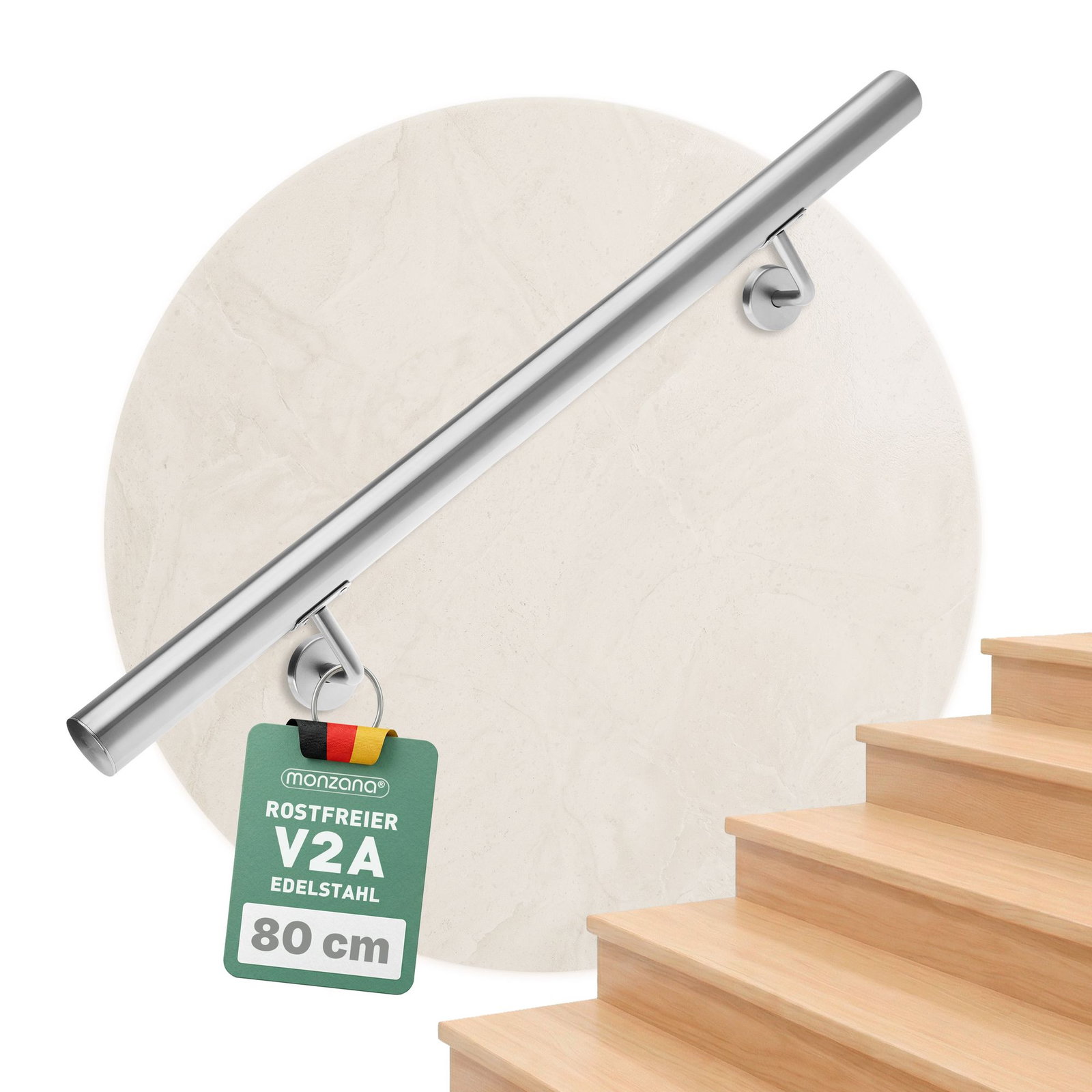Rambarde en acier inoxydable, 80 cm – Usage intérieur/extérieur
